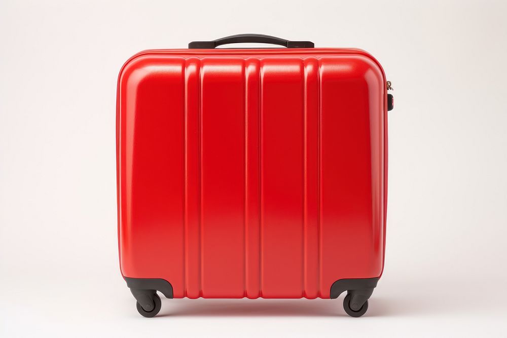 Red travel baggage suitcase luggage red.