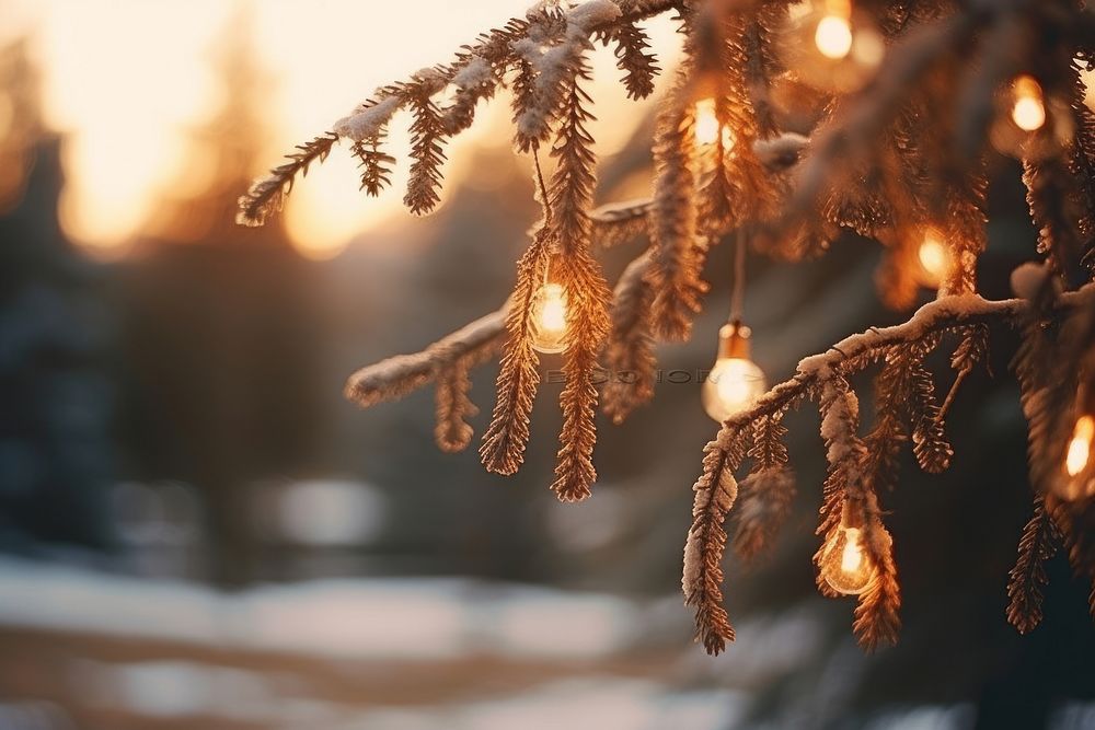 Spruce tree christmas winter light.