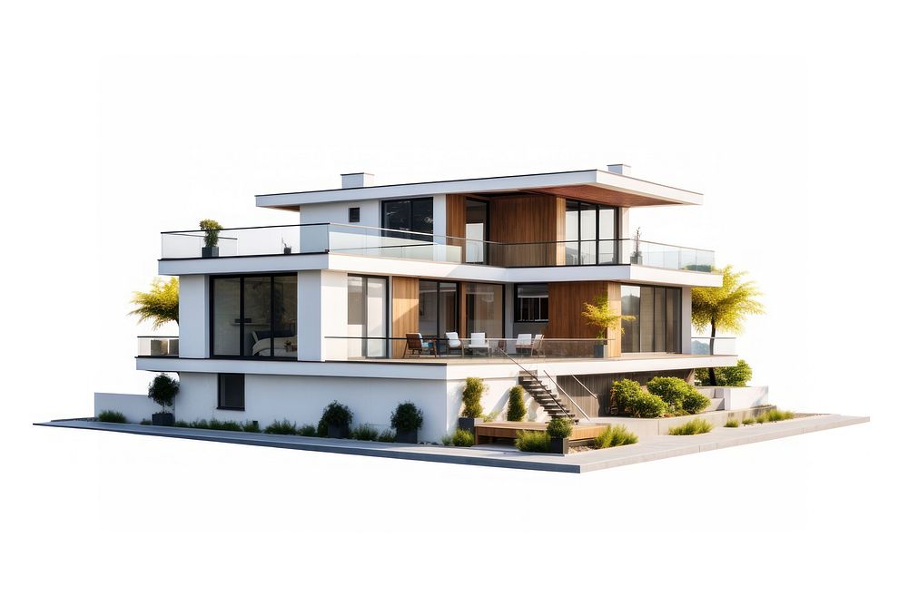 Two floors house architecture building villa. AI generated Image by rawpixel.
