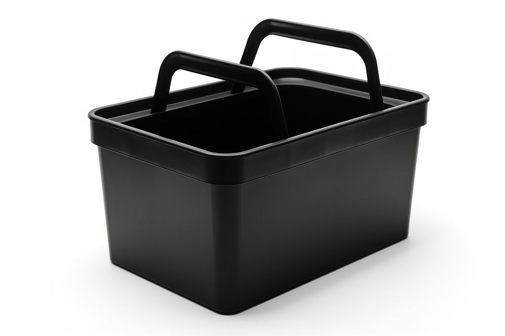 Storage tote box plastic black white background. AI generated Image by rawpixel.