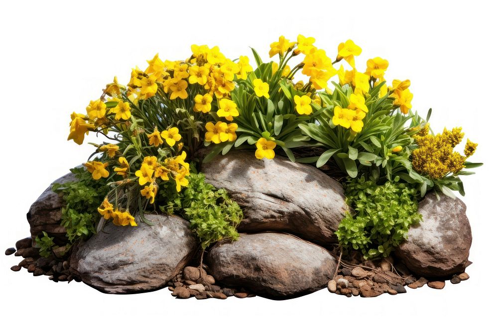 Garden design flower plant rock. AI generated Image by rawpixel.