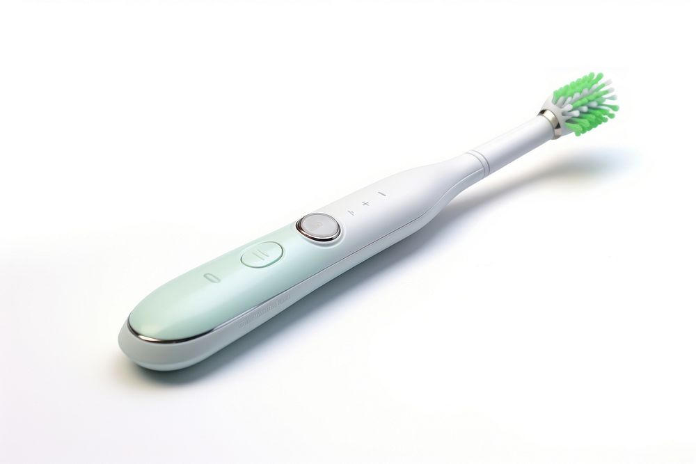 Electric toothbrush white background technology hygiene.