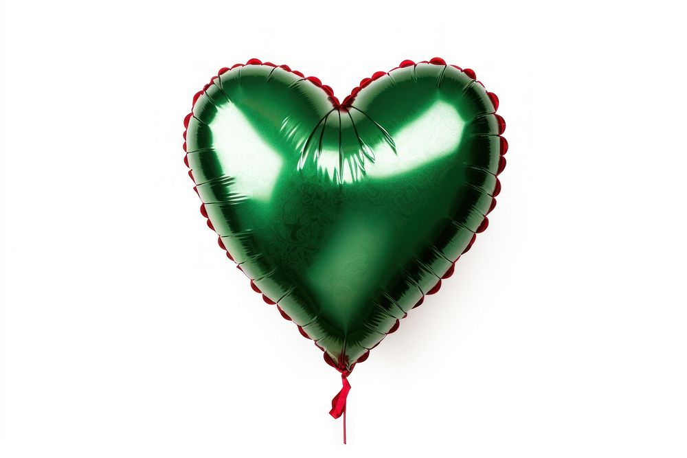 Foil balloon heart green red.