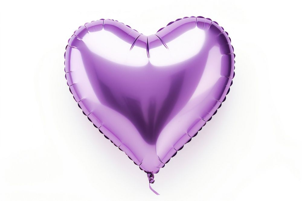 Foil balloon heart purple shape.