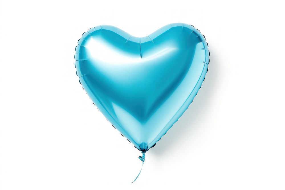 Foil balloon turquoise shape heart.