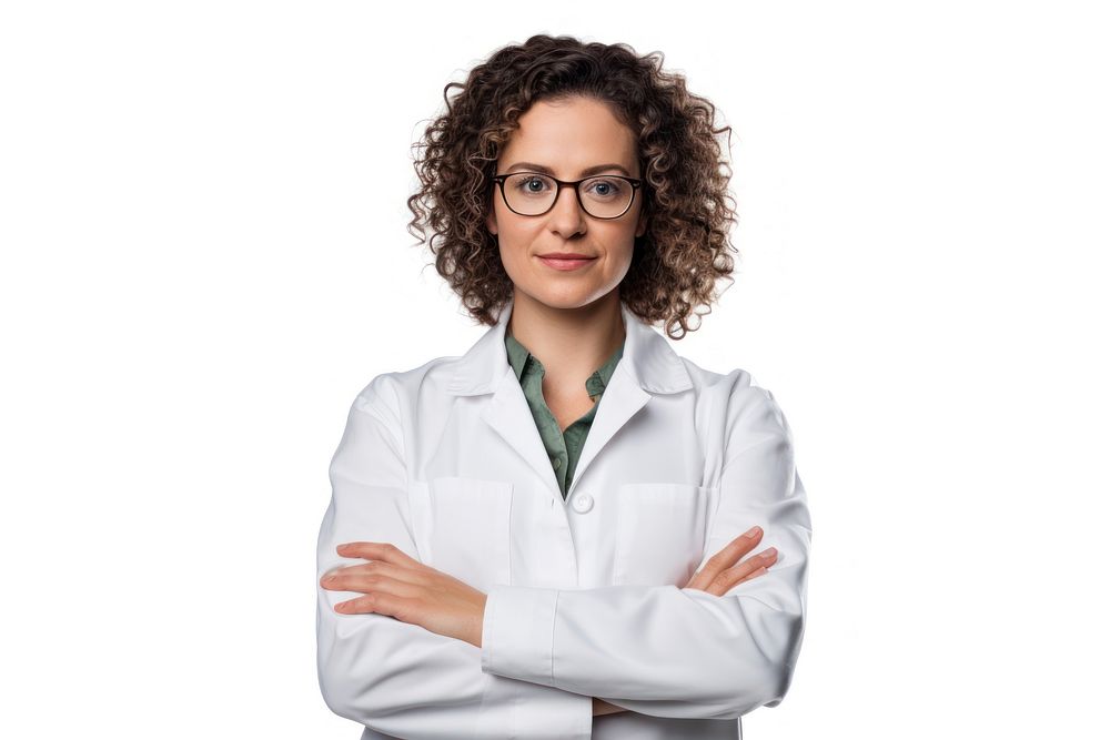 Young british female scientist standing glasses adult.