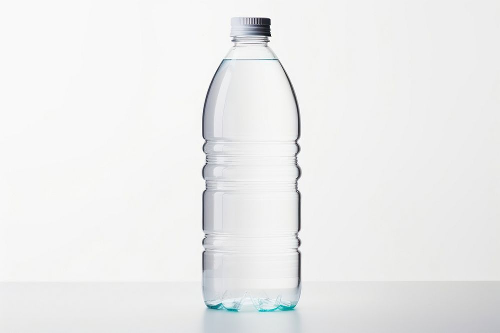 Plastic bottle white background mineral water refreshment.