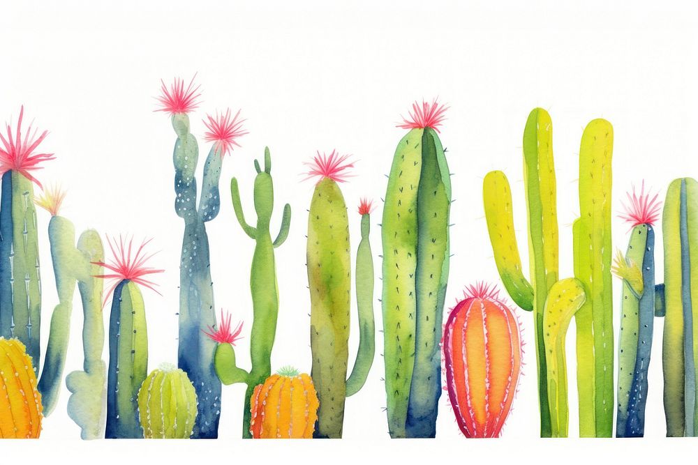 Cactus backgrounds plant white background.