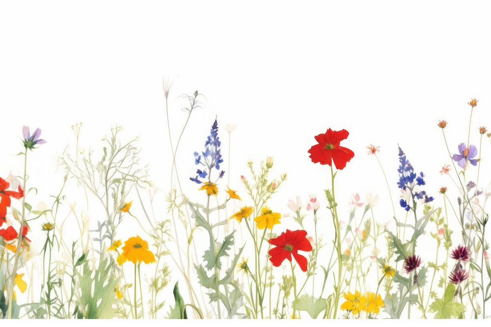 Individual wild flowers backgrounds outdoors pattern.