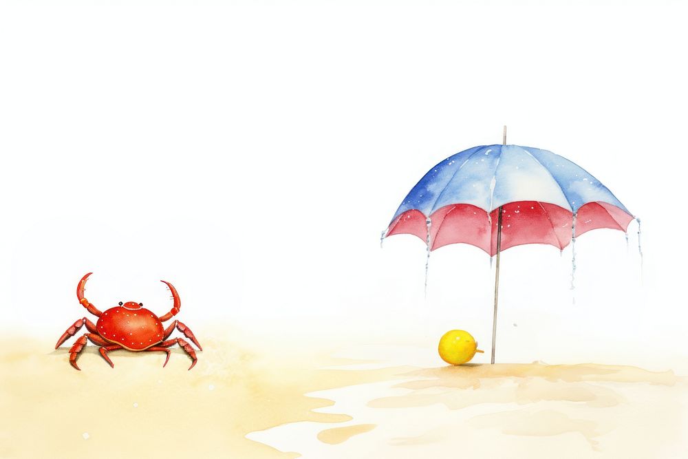 Sea and beach crab umbrella animal.