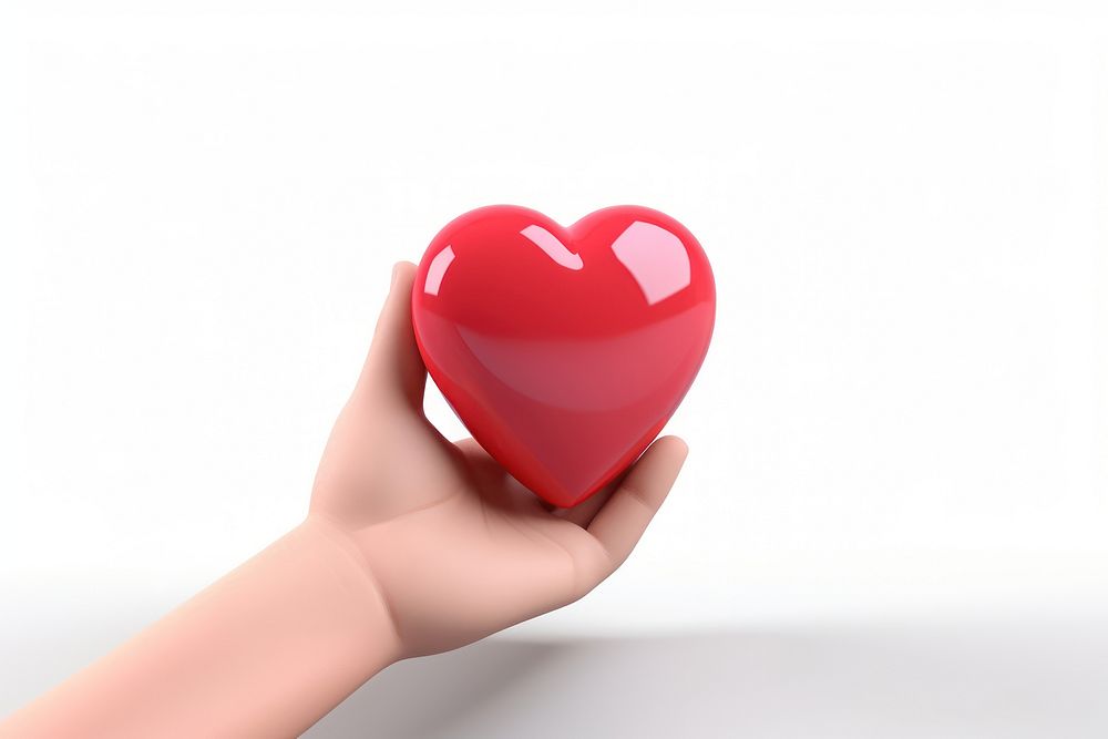 A heart on hand finger white background investment.