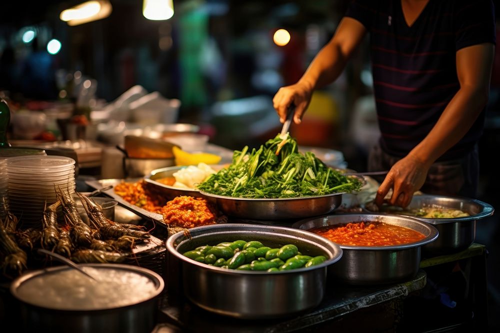 Local Thai market food street food restaurant.