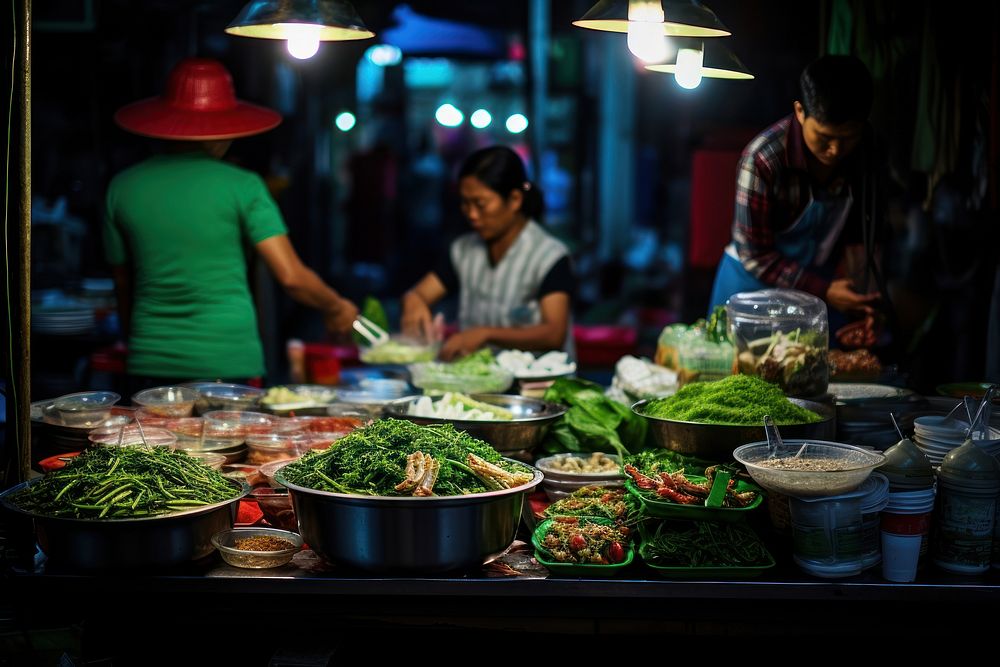 Local Thai market food adult street food.