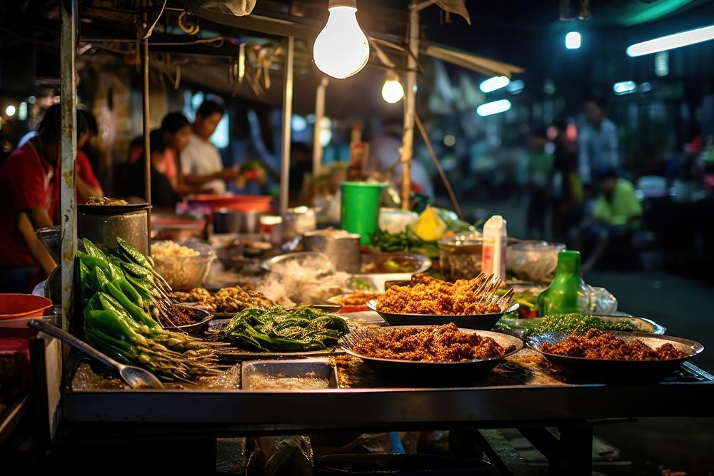 Local Thai market food street street food.