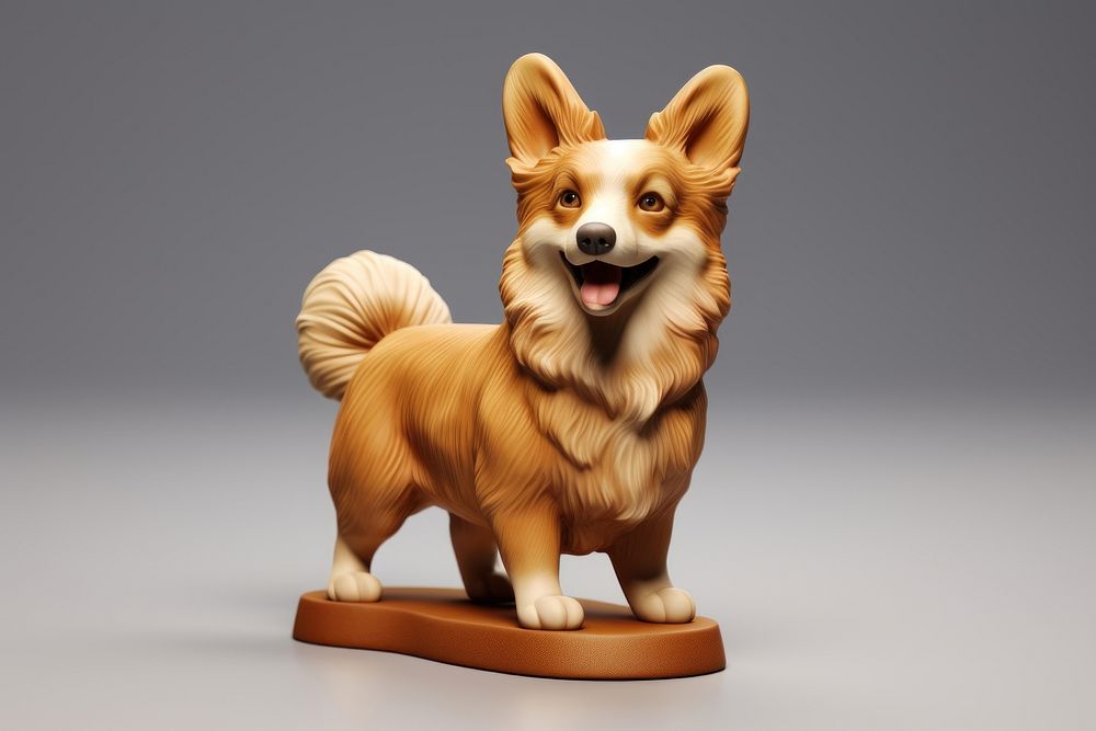Corgi dog sculpture figurine mammal.