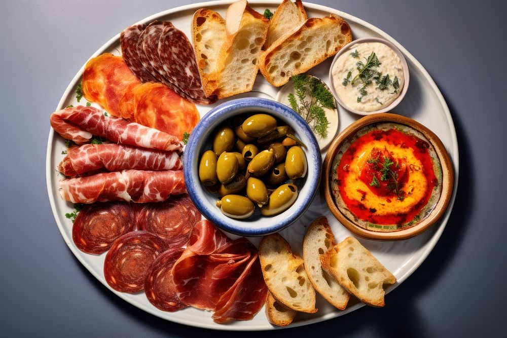 Tapas Platter plate food platter. AI generated Image by rawpixel.