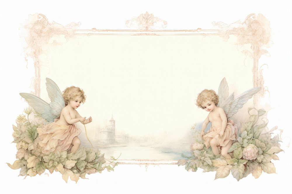 Angels paper white background representation. AI generated Image by rawpixel.