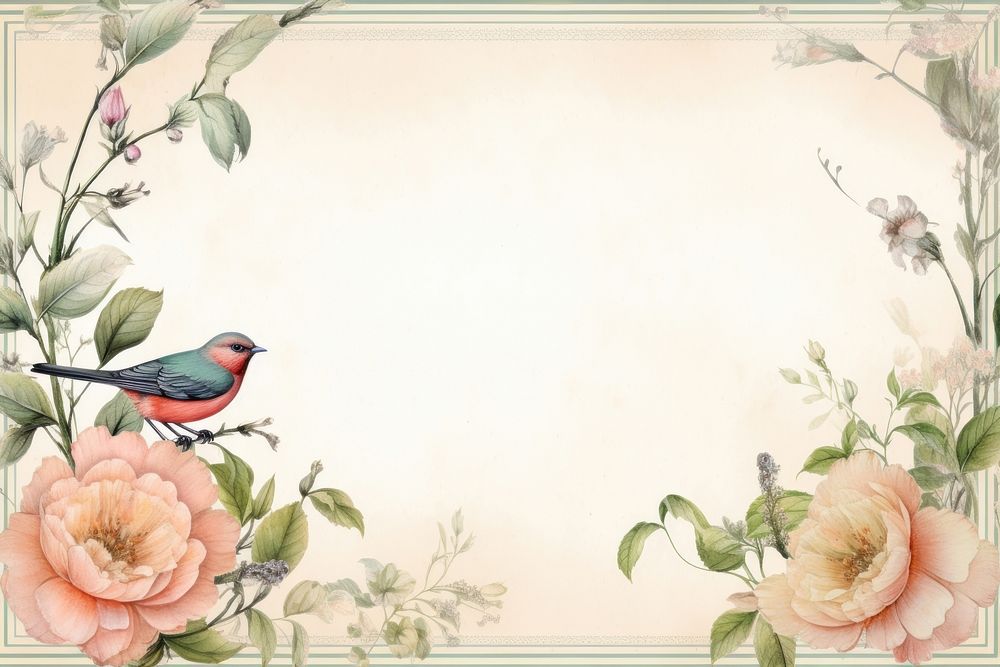 Bird backgrounds pattern flower. AI generated Image by rawpixel.