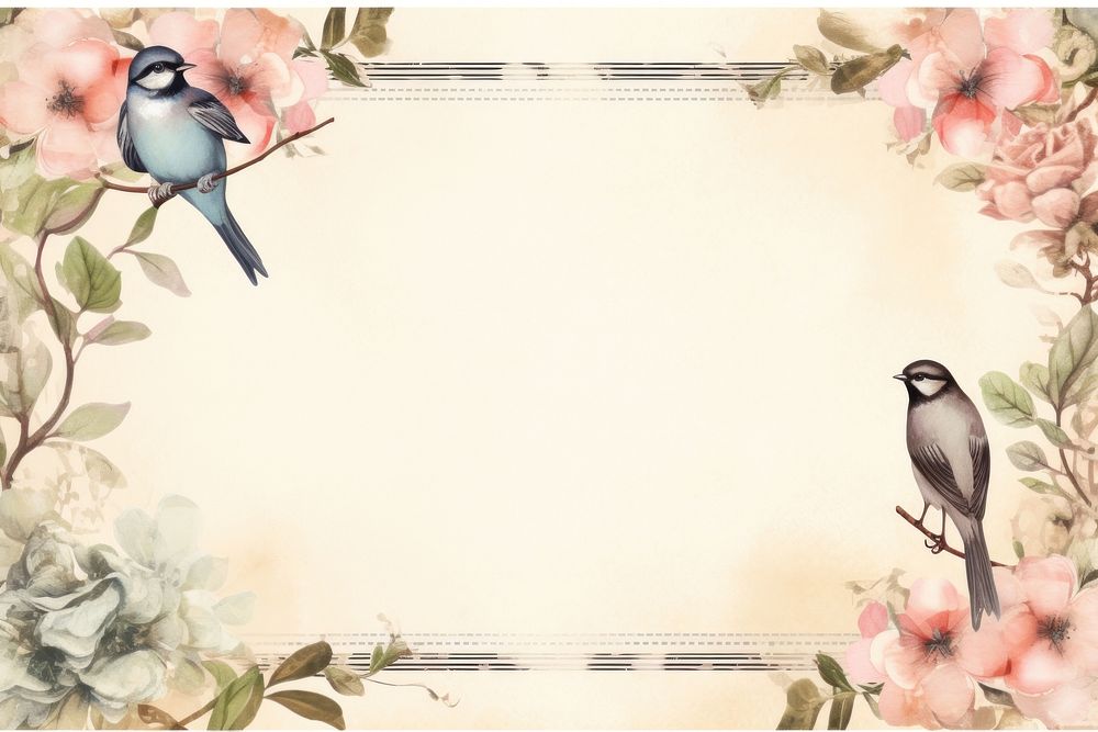 Bird paper painting pattern. AI generated Image by rawpixel.