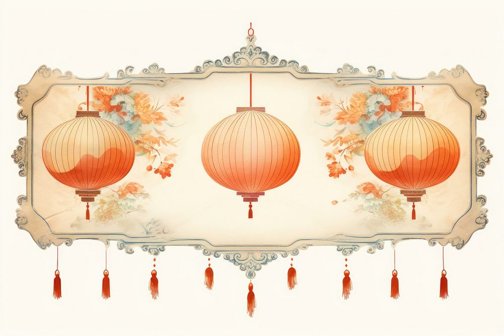Chinese lantern architecture celebration decoration. AI generated Image by rawpixel.