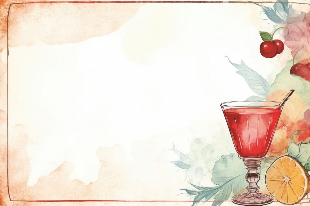 Cocktail painting fruit drink. AI generated Image by rawpixel.