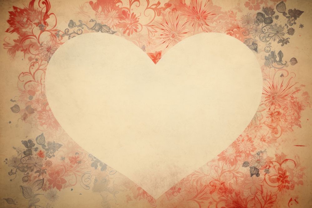 Heart backgrounds paper old. AI generated Image by rawpixel.
