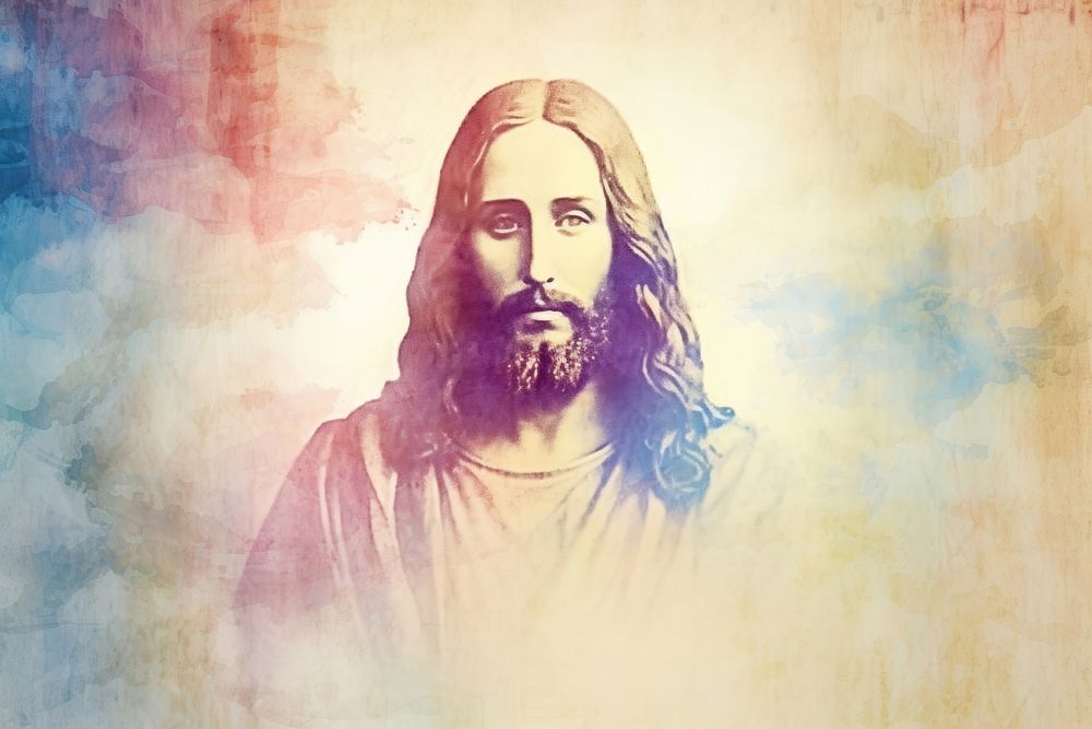 Jesus painting portrait sketch. AI generated Image by rawpixel.