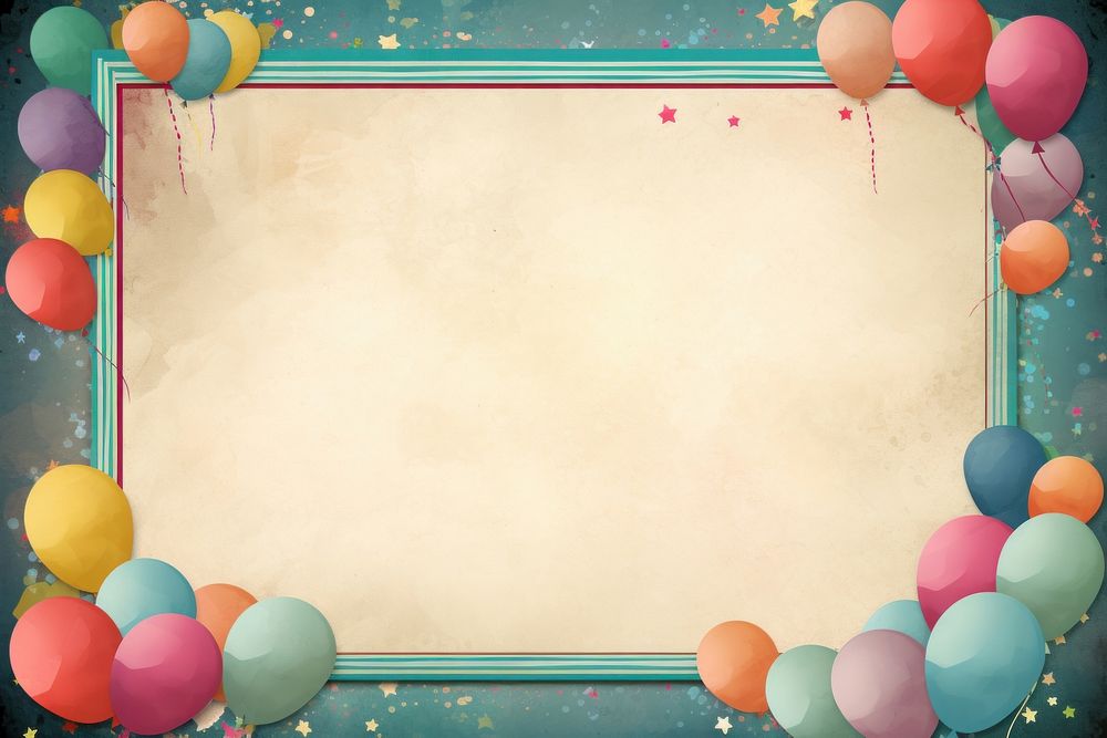 Party backgrounds balloon frame. AI generated Image by rawpixel.