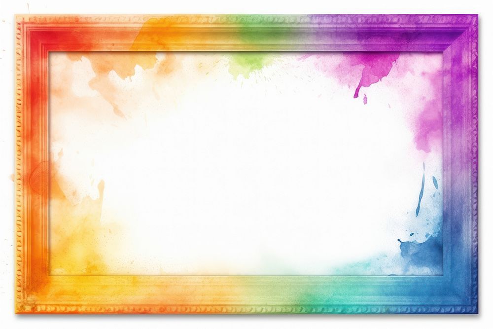 Rainbow backgrounds painting frame. AI generated Image by rawpixel.