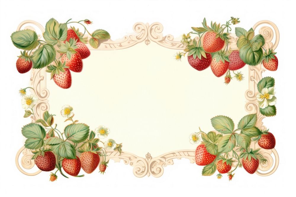 Strawberry pattern fruit plant. AI generated Image by rawpixel.