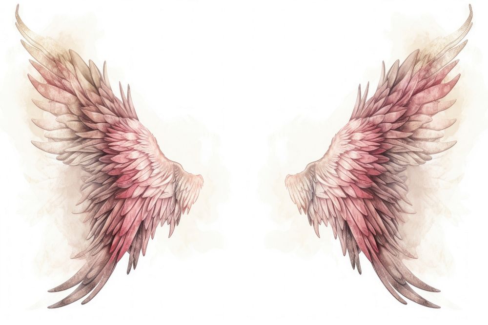 Wings white background creativity pattern. AI generated Image by rawpixel.