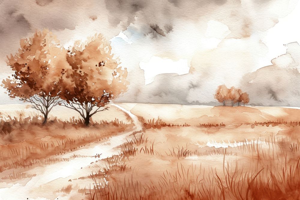 Countryside painting landscape outdoors.