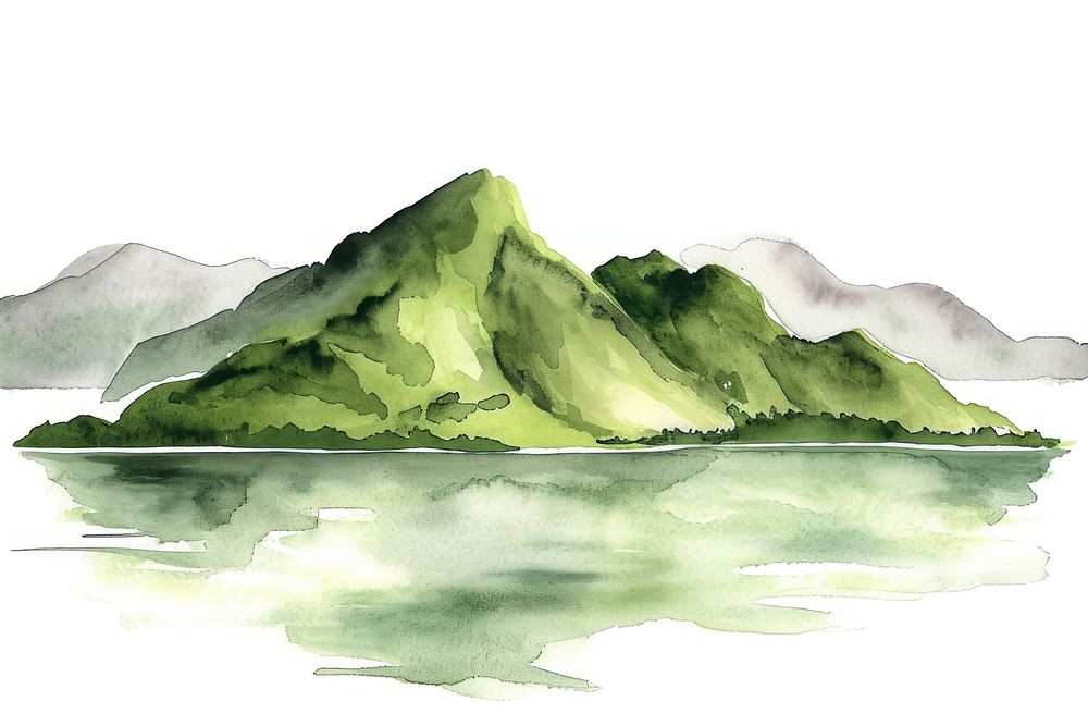 Island green landscape mountain.