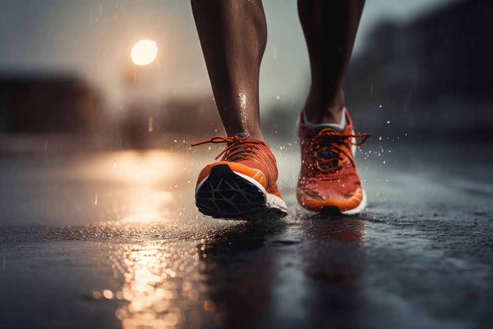 Running footwear athlete road. AI generated Image by rawpixel.