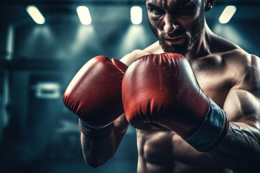 Training boxing punching sports adult. AI generated Image by rawpixel.
