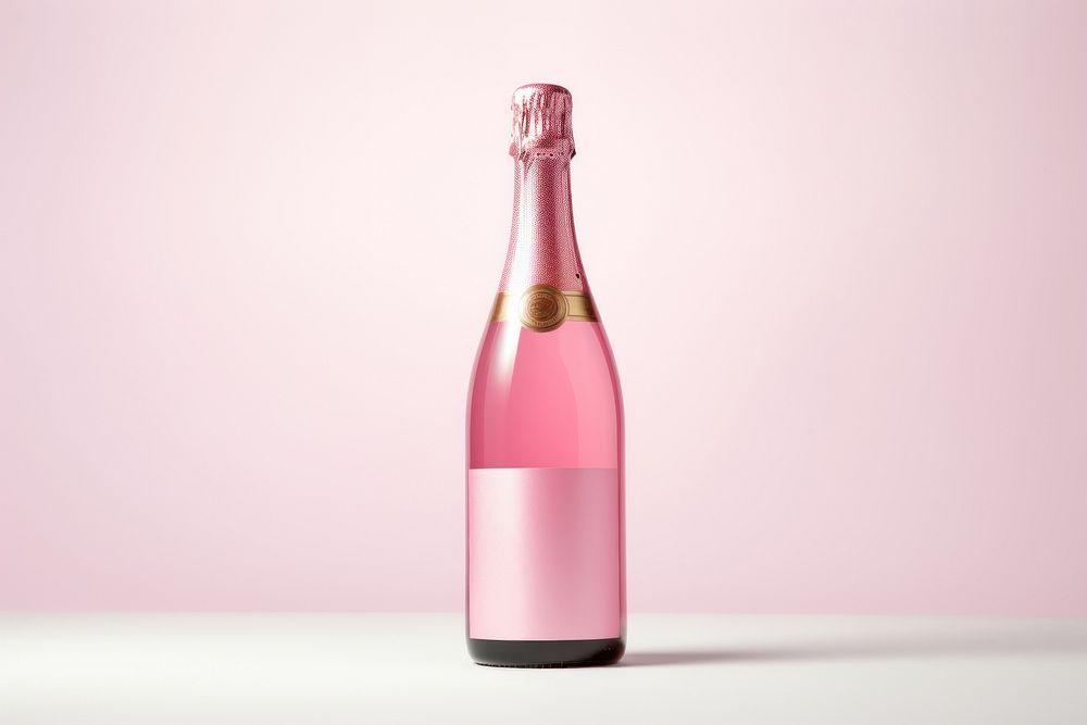 Champagne bottle drink wine pink.