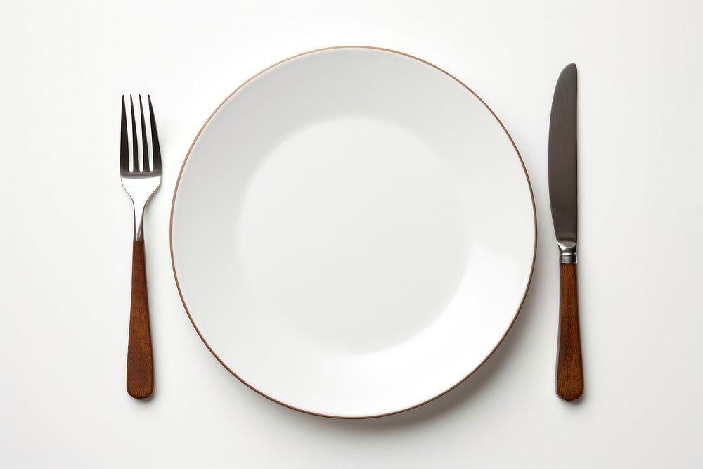 Dinner Plate Knife And Fork plate knife fork. AI generated Image by rawpixel.