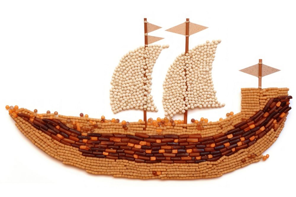  Boat craft bead art. AI generated Image by rawpixel.