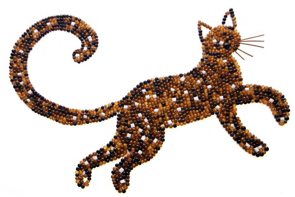 Cat animal bead art. AI generated Image by rawpixel.