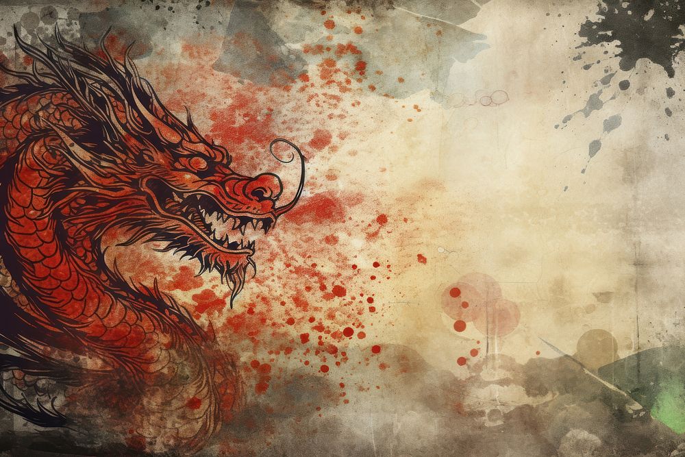 Chinese dragon backgrounds art creativity. AI generated Image by rawpixel.