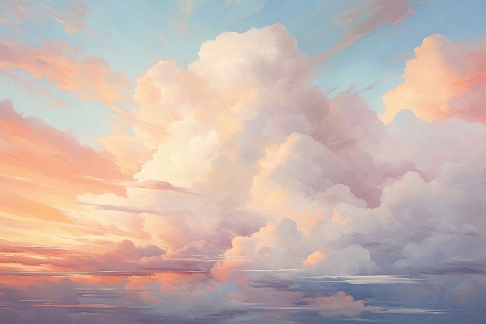 PNG Cloud with sunset backgrounds outdoors horizon. 