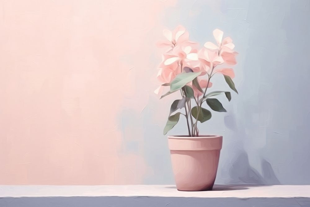 PNG Flowers in a pot plant art houseplant. AI generated Image by rawpixel.