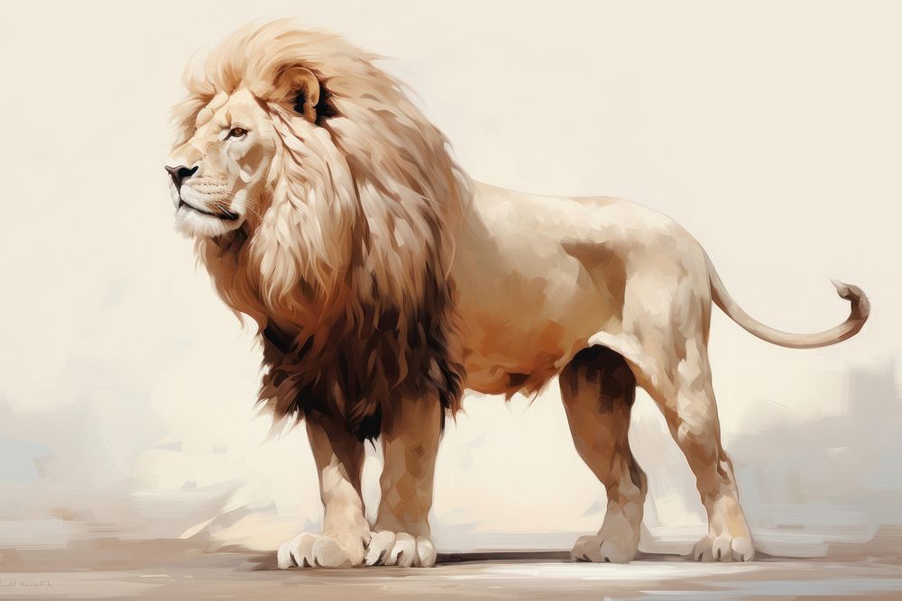 PNG Lion full body mammal animal carnivora. AI generated Image by rawpixel.