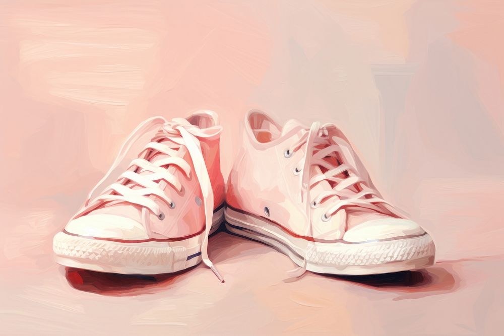 PNG Shoes footwear shoelace painting. AI generated Image by rawpixel.