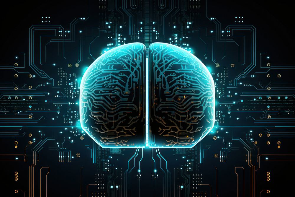 Ai artificial brain blue electronics technology. AI generated Image by rawpixel.