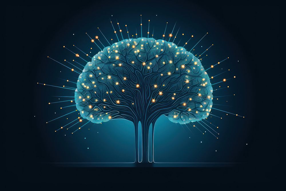 Artificial brain fireworks nature light. AI generated Image by rawpixel.