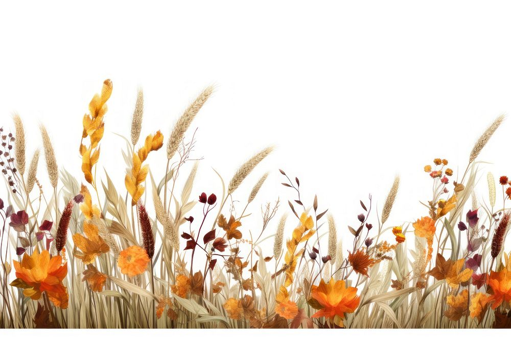 Autumn field border outdoors flower nature. AI generated Image by rawpixel.