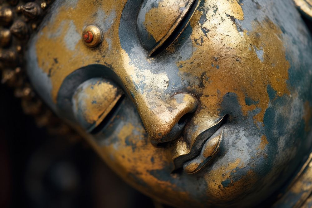 Buddha face art representation spirituality. AI generated Image by rawpixel.