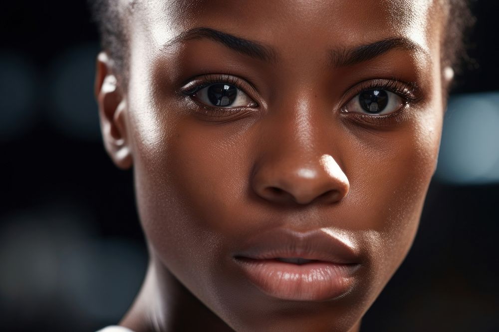 African American woman boxer adult skin face. AI generated Image by rawpixel.