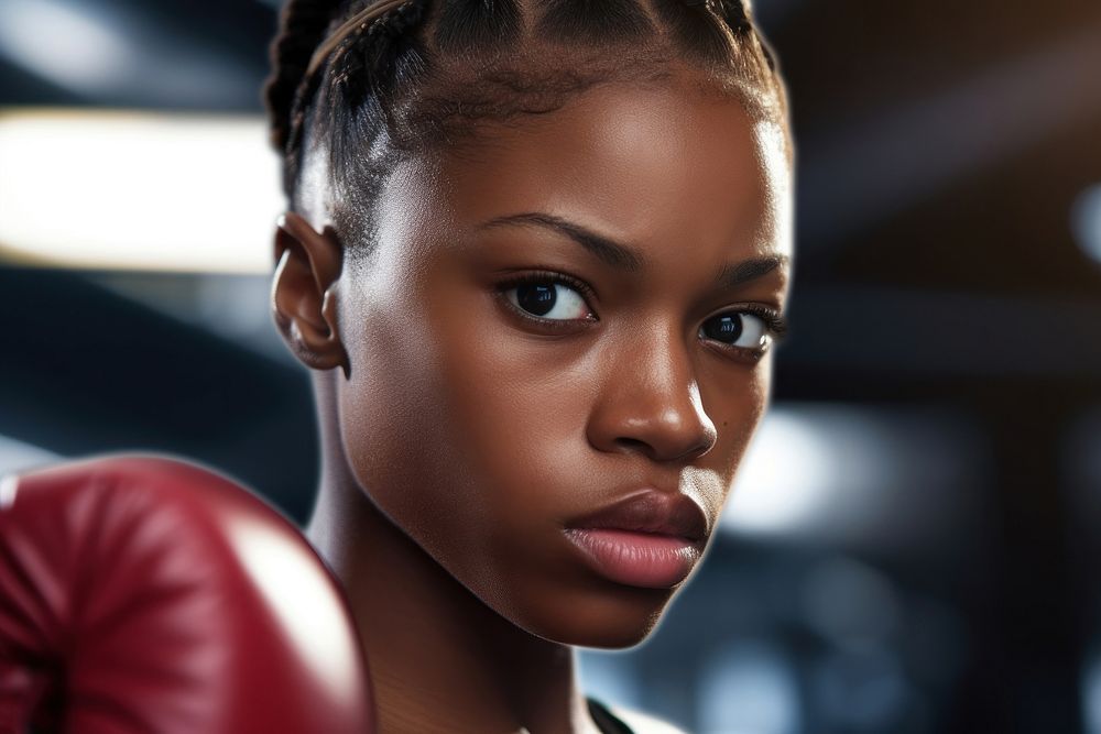 African American woman boxer photography portrait sports. AI generated Image by rawpixel.